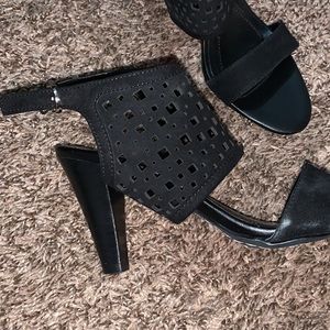 Black suede and leather Studio Isola summer heels